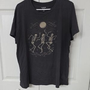 Torrid Charcoal Dancing Skeleton Tee